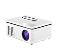Abaodam Mini Projecteur LED Portable Lecteur Multimédia en PVC Blanc Compact et Léger pour Cinéma en Plein Air et Voyage Facile à Transporter
