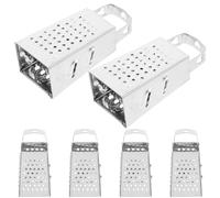Abaodam Mini Râpes à Fromage Lot de 6 en Acier Inoxydable Poignée Confortable Râpe à Quatre Faces pour Légumes, Gingembre et Citron Outil Manuel Cuisine Maison et Restaurant