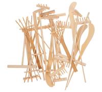 Abaodam Mini Râteaux de Jardin Zen en Bois Kit Complet 24 Pièces 6 Modèles 4 X Mini Râteau à Sable 4 X Râteau 4 Dents Outils Miniatures pour Décoration Zen Bureau et Maison