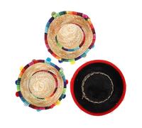 Abaodam Mini Sombreros Mexicains 3 Pièces en Matériau Rigide Bandeaux Accessoires pour Photos de Groupe et Événements Festifs