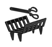 Abaodam Miniature Cheminée avec Support Métal Noir pour Maison de Poupée Accessoire Meuble Miniature BBQ Décor Scène Chauffage Réaliste pour Paysage et Photographie