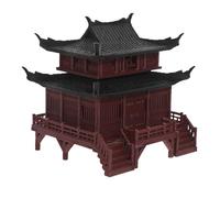 Abaodam Miniature Chinese Pavilion Statue Zen Garden Decor for Desk and Aquarium Compact Bonsai Figurine Traditional Architecture for Micro Landscapes and Fish Tanks