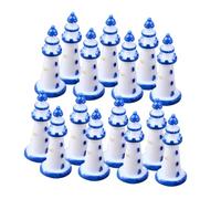 Abaodam Miniature Phare Méditerranéen 15 Pcs en Résine Bleu Bord, Décoration Intérieure et Bonsai, Ornement Écologique pour Maison, Micro Paysage DIY, Accessoire pour Maison de Poupée