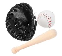 Abaodam Miniature Set Mini Baseball Bat Glove Ball Kit for Mini House Decoration Realistic Sports Ornaments for DIY Tiny House Playset and Enthusiasts