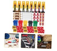 Abaodam Miniature Traffic Signs Set Educational Traffic Road Toys for Lightweight and Portable Simulated Scene Play for Home and Classroom