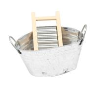 Abaodam Miniature Washboard and Bucket Set for Dollhouse Decoration Realistic Mini Toys for Mini House Interior and Landscape Lovely Model