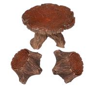 Abaodam Mobilier Style Nature Réaliste en Résine Marron 3pcs Miniature de Jardin pour Décor Extérieur et Maison de Poupée