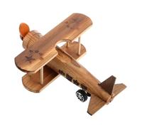 Abaodam Modèle Avion Vintage Bois Décoration de Bureau et Sûre Figurine Rétro pour Bureau et Maison Ornement Collectible pour Garçon Fille et Adultes