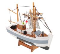Abaodam Modèle de Bateau en Bois Rustique Style Méditerranéen Sculpture de Voilier, Centre de Table pour Fête Nautique et Ambiance Estivale Décorative