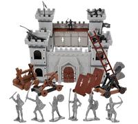 Abaodam Modèle de Militaire Château Médiéval avec Chevaliers et Chariot Assaut pour Garçon Fille Décoratif et Educatif Cadeau Garçon Fille Jeu de Construction Historique