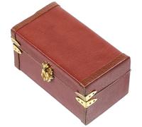 Abaodam Modèle de Valise Miniature Vintage en Bois Rouge Marron de Valise pour Maison de Poupée Décoration Miniature pour Chambre de Poupée Accessoire de Malle de Voyage Réaliste