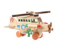 Abaodam Modèle D'hélicoptère en Bois Réaliste - Jouet Avion en Bois - Idéal pour Les D'hélicoptères