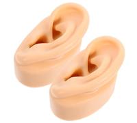 Abaodam Modèle Oreille Réaliste en Silicone Beige, Paire Flexible et Souple, Haute Simulation pour Apprentissage Anatomie ou Farce en Fête, Moule à Farce d'oreille