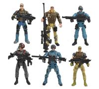 Abaodam Modèles de Soldats Forces Spéciales avec Bras et Jambes Mobiles, Jouets Éducatifs Solides, Lot de 6 Figurines Colorées, pour Garçon et Filles et Décoration