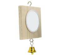 Abaodam Molaire pour Oiseau en Bois Miroir Suspendu et Cloche, pour Perroquet en Cage Équipé D’Un Crochet pour Grimper et S’Amuser