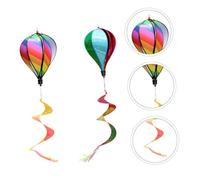 Abaodam Montgolfière Arc-Ciel Girouette Rotative avec Sequins pour Décoration Suspendue Extérieure Jardin