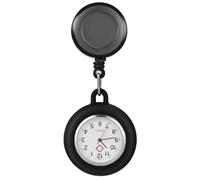Abaodam Montre de Poche à Clip Noir pour Infirmières et Étudiants, Design Chic en Alliage et Silicone, Quartz Précis, Facile à Porter Quotidien