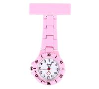 Abaodam Montre de Poche D'infirmière Numérique à Clip Rose Plastique Fonctionnant sur Piles pour Femmes Étudiantes Surveillance Médicale Usage Hospitalier Diamètre Large
