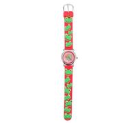 Abaodam Montre Garçon et Filles Silicone Rouge Motif Grenouille 3D Quartz Garçon Fille Montre-Bracelet Dessin Animé Apprentissage de L'heure Réglable pour Activités Quotidiennes