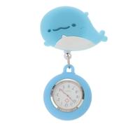 Abaodam Montre Infirmière Sangle Rétractable en Acier Inoxydable à Clip en Silicone Bleu Cadran Plus Grand et pour Infirmières et Médecins de Nuit