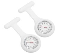 Abaodam Montre Infirmière Silicone Légère à Broche Montre à Gousset Petite pour Femmes Médecins et Aides-soignantes Cadran Clair et Matériau Acier Inoxydable