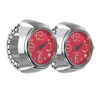 Abaodam Montres Bagues Créatives pour Femmes et Garçon et Filles 2pcs en Métal Rouge Affichage Mini Heure et Grands Chiffres pour Décoration et Présents