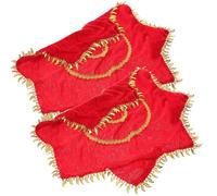 Abaodam Mouchoirs Rotation Stable Dentelle Goutte d'eau de Danse Octogonaux Rouges 2 Pièces en Tissu Délicat pour Performance Littéraire et Carnaval