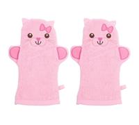 Abaodam Moufles de Bain Exfoliants pour Bébé en Coton 2 Pièces Motifs Animaux Mignons, Nettoyage sans Abîmer la Peau, Adaptés aux Garçon et Filles en W nd ou Camping