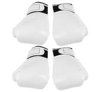 Abaodam Moufles de Boxe pour Garçon et Filles en PU Blanc Rembourrage en Mousse, Lot de 2 Set de Set de Paires, Protection Les Chocs pour Entraînement Kickboxing et Paquet de Frappe