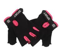 Abaodam Moufles de Cyclisme de Sport à Demi-Doigts pour Garçon et Filles, Mitaines de Skateboard, Rose, Nylon, Antidérapants, Respirants, Amortissent Les Chocs, Haute Élasticité,