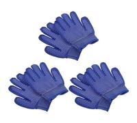 Abaodam Moufles de Jardinage en Coton 3 Paires Bleu, pour Garçon et Filles | Doigts Renforcés, Légers et Confortables, pour Taille et Outils, Lot de Trois Paires