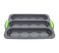 Abaodam Moule à en Silicone Antiadhésif à 3 Compartiments, Plaque de Cuisson Solide pour Baguettes Maison et Cuisson Four