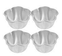 Abaodam Moule à Pâtisserie Forme Fleur en Alliage D'aluminium 4 Pièces, Résistant à Haute Température, Facile à Nettoyer Cuisson à Domicile en Établissement