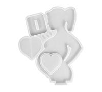 Abaodam Moule en Silicone pour Cadre Photo de Cœur Moule Époxy pour Loisirs Créatifs Activité Manuelle Fête des Mères Réversible Antiadhésif Fabrication Artisanale