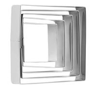 Abaodam Moules à Biscuits Carrés Coupe-pâte Robuste Lot de 5 en Acier Inoxydable Design Simple et Découpe Précise pour Maison et Pâtisserie pour Adultes et Garçon et Filles