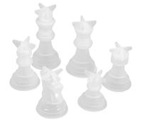 Abaodam Moules à Fondant en Silicone 6 Pièces d'Échecs, Moules 3D pour Fabrication de Bougies et Loisirs Créatifs