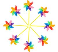 Abaodam Moulin à Vent Coloré pour Jardin et Cour Lot de 8 Décorations Extérieures Design Rotatif et aux Intempéries pour Balcon et Pelouse à Vent Décoratifs Multicolores