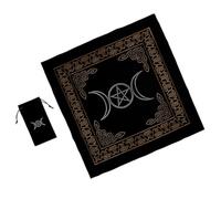 Abaodam Nappe de Tarot en Velours 600x600 Mm avec Paquet de Rangement pour Cartes de Tarot Tissu Décoratif Épais et Lavable Accessoire de Divination Pratique pour Lecture