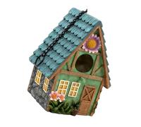 Abaodam Nichoir Oiseaux Artisanal Résine Durable Maison Oiseaux Extérieur Décorative et Confortable Abri pour Perroquets Ornement