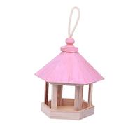 Abaodam Nichoir Suspendu pour Oiseaux Extérieur avec Corde Épaisse Mangeoire et Décoration Maison Campagne Rose