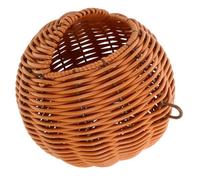 Abaodam Nichoir Tressé en Rotin Imitation pour Perroquet Nid Suspendu Ventilé Résistant aux Morsures Usage Toutes Saisons Décoration Naturelle pour Cage et Jardin Modèle G Fixation à