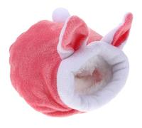 Abaodam Nid Chaud en Coton pour Hamster et Hérisson Lit D’Hiver Douillet Doublure Polaire Taille Petite Couleur Rose Style Lapin Lit Confortable pour Petits Animaux pour Voyage et