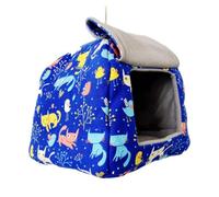 Abaodam Nid de Perroquet Chaud en Tissu Bleu pour Petits Oiseaux, Abri Pratique et Élégant pour l'hiver à Suspendre la Maison