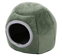 Abaodam Nid Douillet Coton pour Petit Animal Maison Fermée Hiver pour Hamster et Petite Faune Nid Chaud et Confortable pour Repos et Jeu XS Vert Foncé