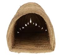 Abaodam Nid en Paille Tressée Naturel pour Petits Animaux Taille Moyenne Lit Douillet Semi-Fermé pour Hamster Lapin Cobaye Adapté Usage Quatre Saisons Maison Confortable pour Cage