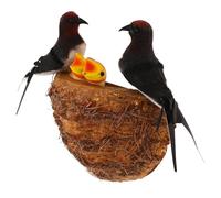 Abaodam Nid Hirondelle De Simulation Décoratif Figurine Oiseau Artificiel pour Mur Aménagement Paysager Jardin