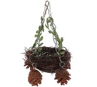 Abaodam Nid Oiseau Rotin Naturel Suspendu Balançoire Résistant pour Perroquets Perruches et Petits Oiseaux Cage Maison Décorative Antistress