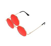 Abaodam Novelty Small Circle Sunglasses For Party And Cosplay Retro Three Ring Punk Eyewear With Metal Frame Fun Festival Accessory For Stage Performance And Street Photography