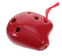 Abaodam Ocarina Céramique 6 Trous Mini Instrument de Musique Facile à Apprendre avec Lanière, Débutants et Amateurs de Musique en Céramique Rouge, Lot de 2 Couleur Couleur Aléatoire