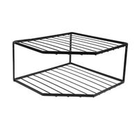 Abaodam Organisateur de Casseroles Double pour Stable Lourdes Couche ou Support à Angle en Fer Noir Étagère Moderne sous Évier Garde-Manger Comptoir Cuisine